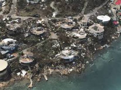 Vista aérea dos estragos causados pelo Irma nas Ilhas Virgens.