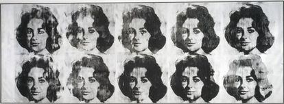 'Ten Lizes', serigrafia realizada por Warhol com retratos de Elizabeth Taylor.