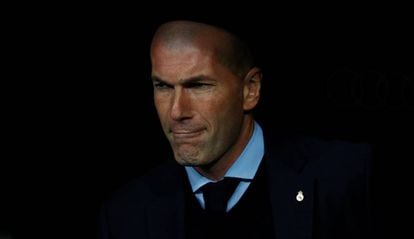 Zidane, durante o tropeço para o Leganés no Bernabéu.