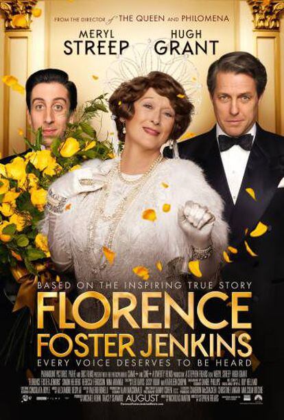 Cartaz do último filme de Meryl Streep, 'Florence Foster Jenkins'.