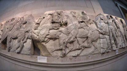 Friso do Partenon de Atenas, no Museu Britânico de Londres.
