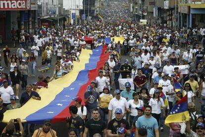 Manifestação da oposição na Venezuela.