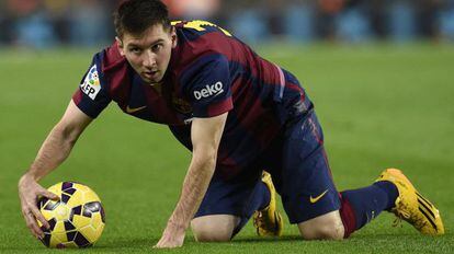O atacante do Barça, Leo Messi.
