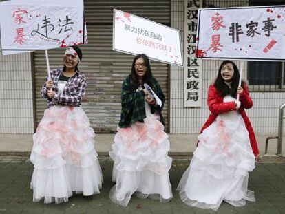 Protesto em 2012 na província de Hubei.