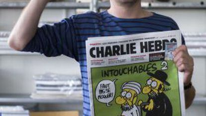 Diretor do semanário satírico Charlie Hebdo, Charb, em Paris.
