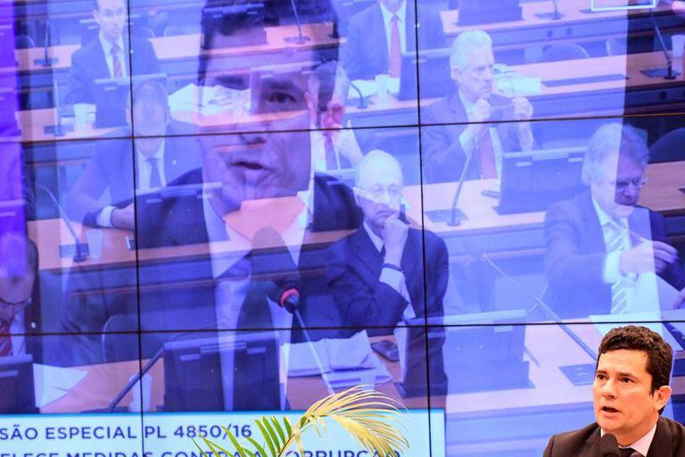 O juiz Sergio Moro durante audiência na Câmara.