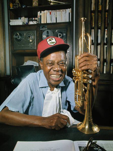 Louis Armstrong, em sua casa em seu 70º aniversário em 1970.