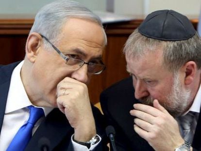 Benjamín Netanyahu, durante uma reunião do Governo israelense.