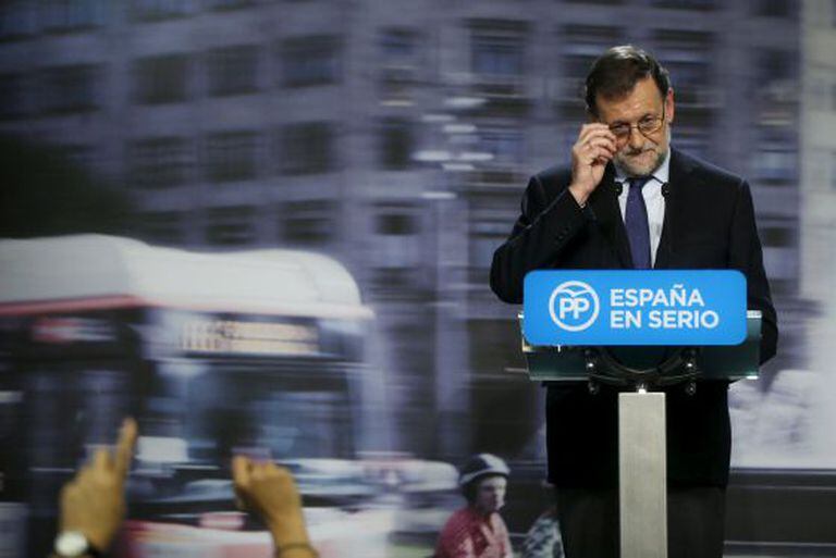Um gesto de Mariano Rajoy durante sua conferência de imprensa do 21 de dezembro.