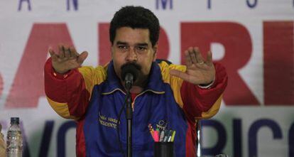 Nicol&aacute;s Maduro, na segunda-feira em Maracay (Venezuela).