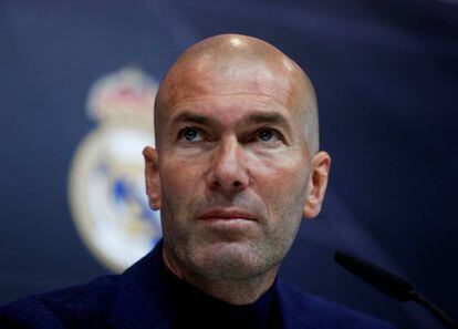 Zidane, na coletiva de imprensa.
