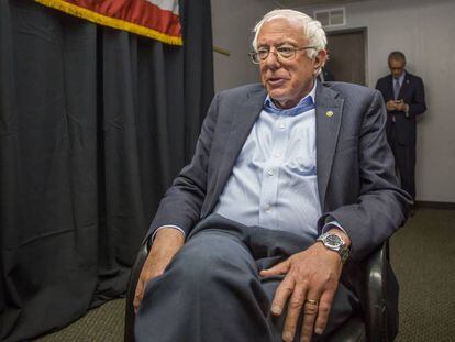 O candidato à nomeação democrata Bernie Sanders, durante entrevista ao EL PAÍS.