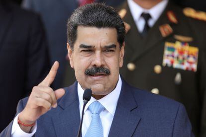Nicolás Maduro durante uma conferência em Caracas, em 12 de março.