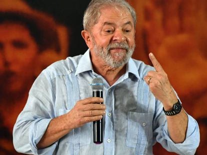 Lula discursa no lançamento de sua pré-candidatura, no dia 25 de janeiro