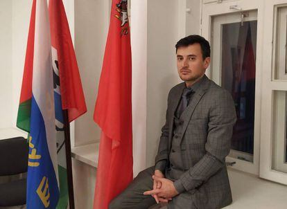 Alexander Solovyov, membro do Conselho Federal do movimento Rússia Aberta, na sede da entidade em Moscou.