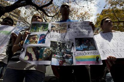 Manifestaciones em Caracas pela morte do jovem de 14 anos.