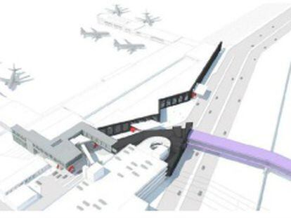 Infografia da ponte que unirá os dois aeroportos