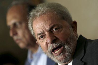 O ex-presidente Luiz Inácio Lula da Silva, durante uma entrevista coletiva após uma reunião com o governador do Rio de Janeiro, Luiz Fernando Pezão, em 3 de dezembro.