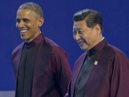 Barack Obama e Xi Jinping na cúpula Ásia-Pacífico, na segunda-feira.