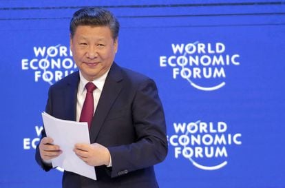 O presidente chinês, Xi Jinping, no Fórum Econômico Mundial.