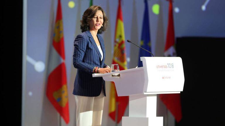 A presidenta do Banco Santander, Ana Patricia Botín, em Salamanca nesta segunda-feira