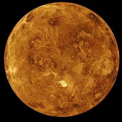 Vista de Vênus, simulada por computador