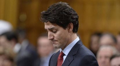O primeiro-ministro Justin Trudeau no Parlamento do Canadá