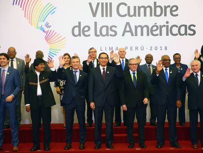 Chefes de Estado e representantes que participam da VIII Cúpula das Américas