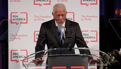 Morgan Freeman na PEN America Literary Gala, em Nova York, nesta terça-feira.