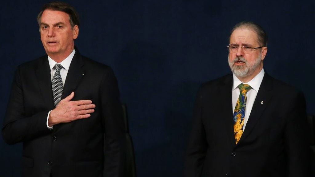 Jair Bolsonaro na cerimônia de posse do procurador-geral da República, Augusto Aras, em 2019.