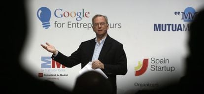 Eric Schmidt, presidente do Google, durante uma visita à Espanha.