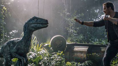 Chris Pratt, em uma imagem de ‘Jurassic World: Reino Ameaçado’.