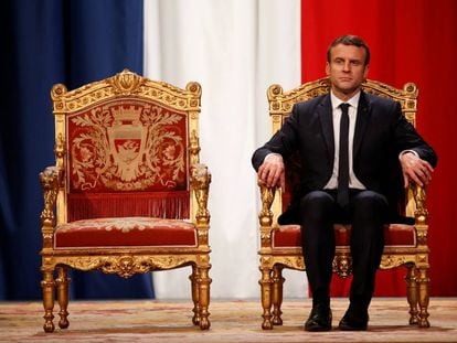 Emmanuel Macron na sua posse como presidente da República, em maio de 2017.