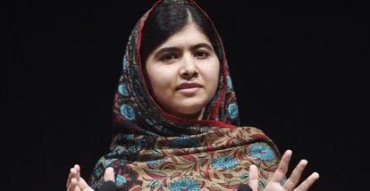 A paquistanesa Malala Yusufzai, em uma entrevista coletiva na Biblioteca de Birmingham, em 10 de outubro de 2014