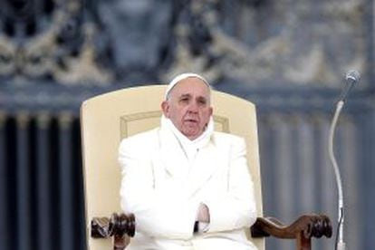 O papa Francisco durante uma audiência na Cidade do Vaticano.