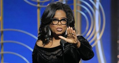 Oprah Winfrey na entrega do Globo de Ouro.