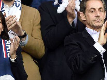 Sarkozy em um jogo do PSG no último sábado.