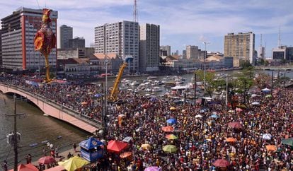 O bloco de carnaval Galo da Madrugada, o maior do mundo, em 2017. 