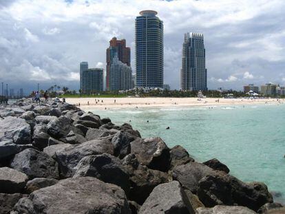 Vista do parque South Pointe em Miami.