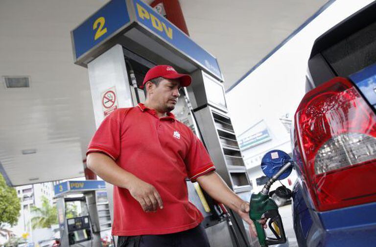 Um posto de gasolina da Pdvsa em Caracas.