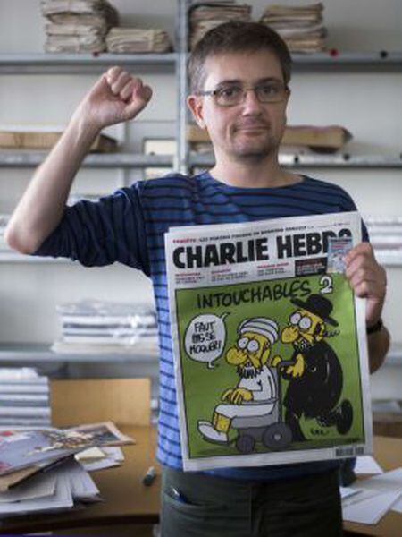 Diretor do semanário satírico Charlie Hebdo, Charb, em Paris.