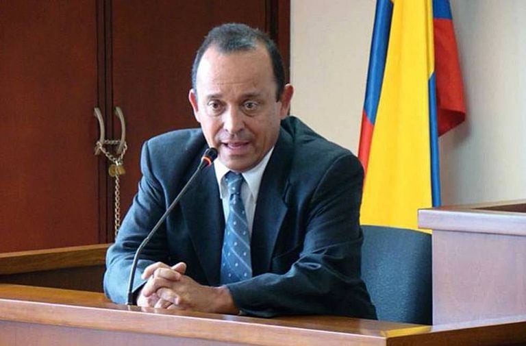 Santiago Uribe, irmão do ex-presidente, durante um depoimento.