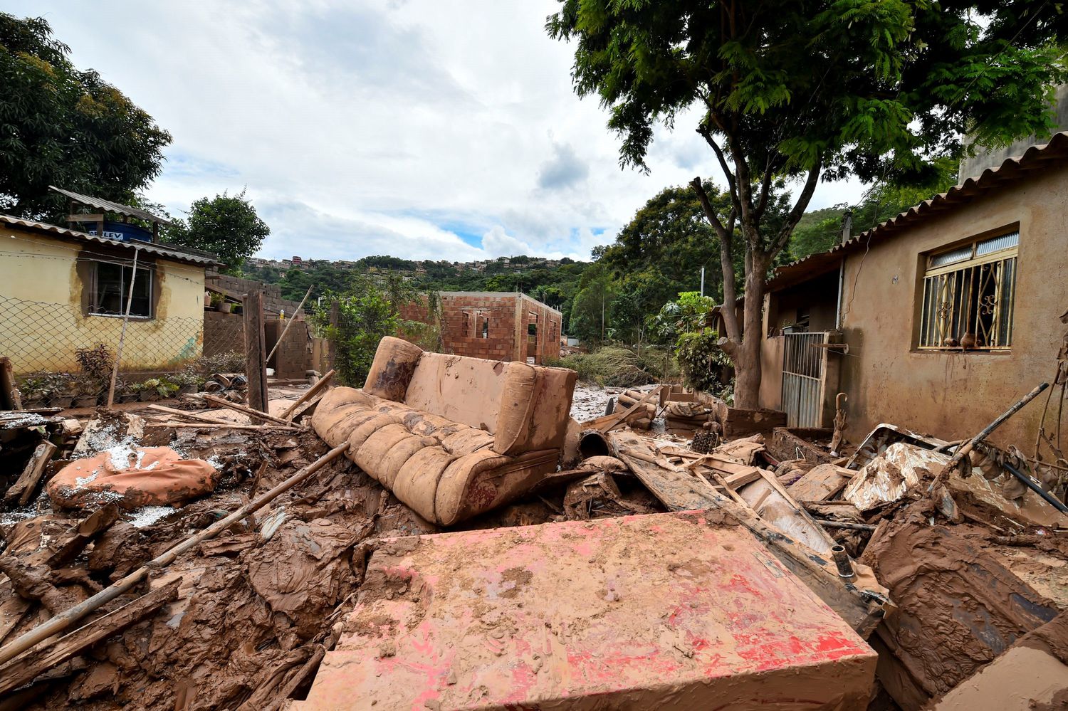 Um dos bairros de Sabará, na região metropolitana de Belo Horizonte, afetados pelas fortes chuvas.