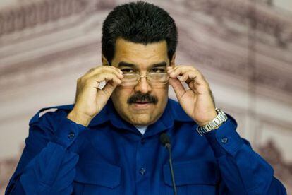 O presidente venezuelano, Nicolás Maduro, em uma entrevista coletiva.