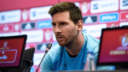 Messi durante entrevista coletiva.