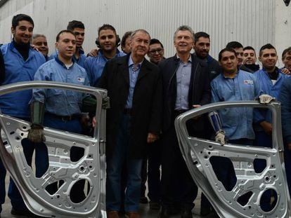 Mauricio Macri em maio, durante visita a uma fábrica de autopeças na província de Córdoba