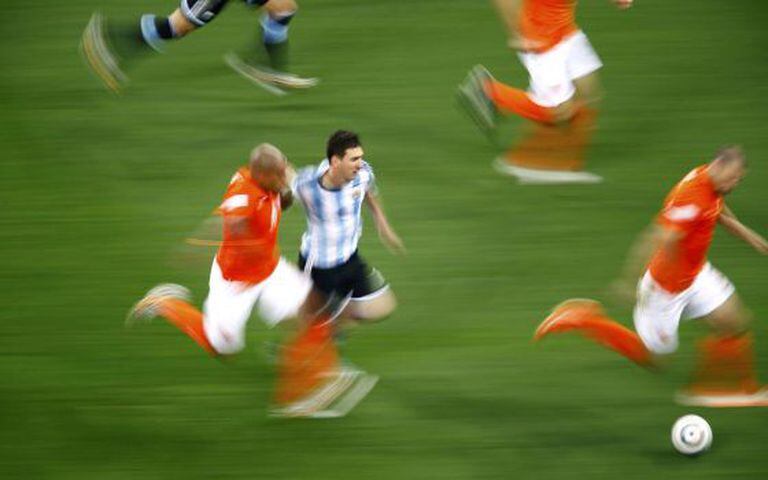 Messi no jogo contra a Holanda, na quarta-feira. Uma ampla análise estatística nos EUA explica por que ele é o melhor jogador do mundo.
