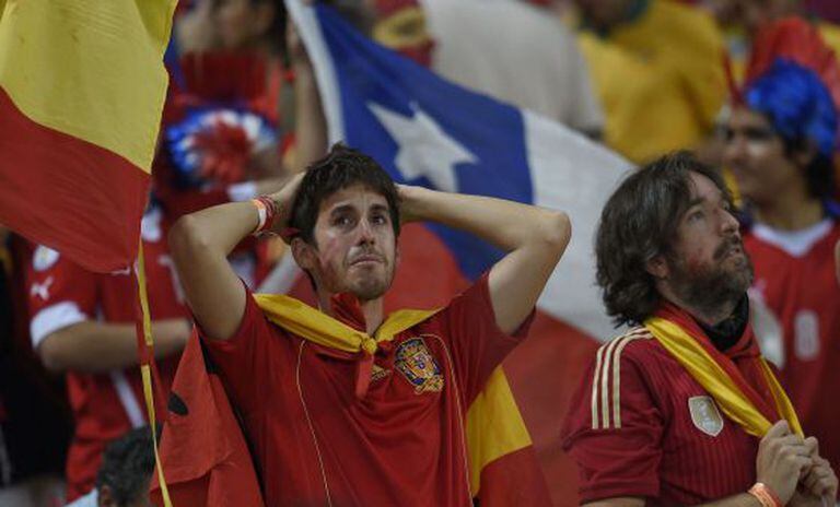 Torcedores da Espanha no Maracanã.