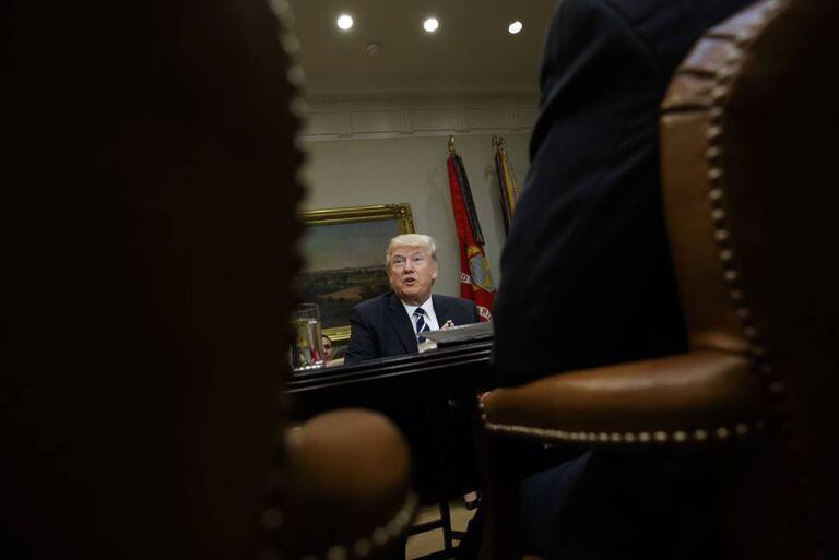 Donald Trump, durante uma reunião na Casa Branca em 14 de fevereiro.