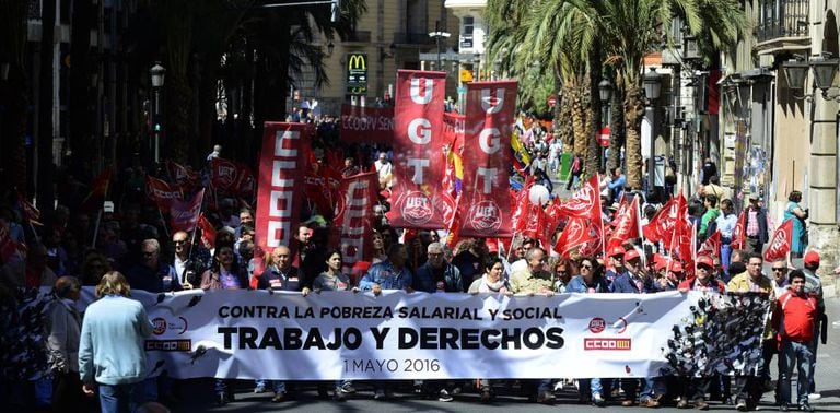 Manifestação pelo Dia do Trabalho de 2016 em Valência.